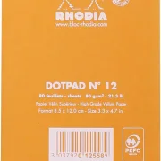 Rhodia dotPad - gehefteter Block No.12 - 8,5x12cm, 80 Blatt dot/punktkariert 80g - Orange