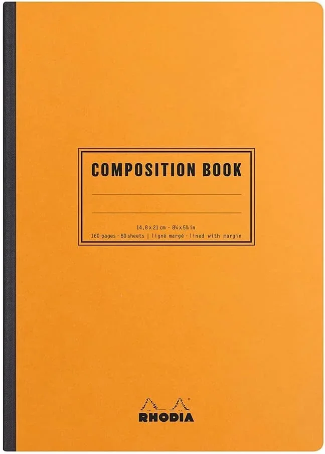 Rhodia Composition Book A5, 80 Blatt liniert mit Rand - Orange