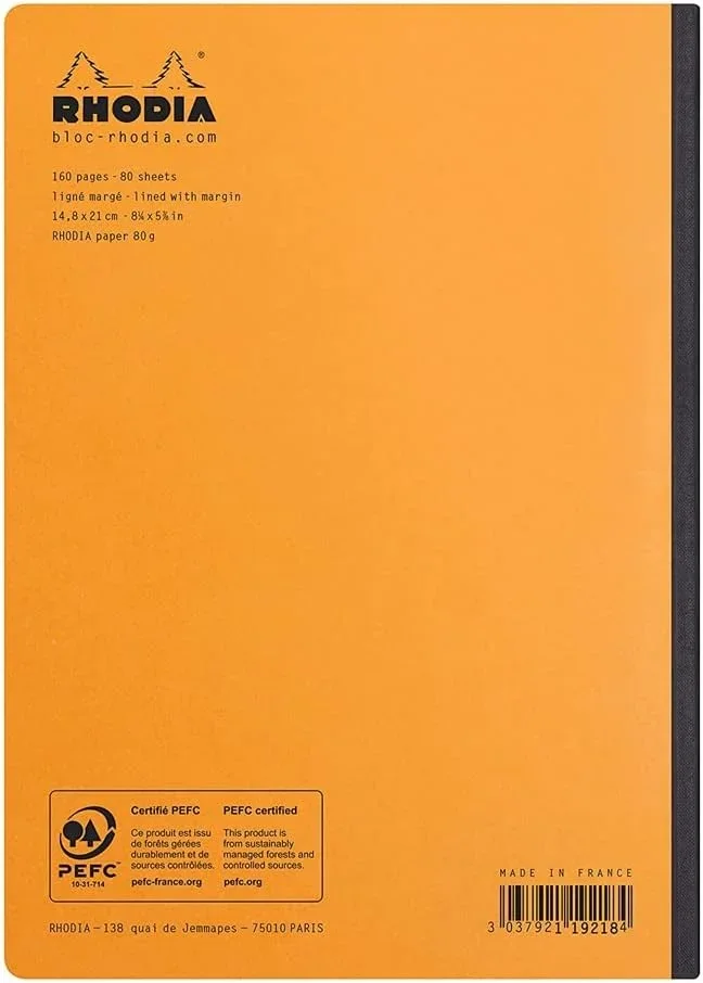 Rhodia Composition Book A5, 80 Blatt liniert mit Rand - Orange