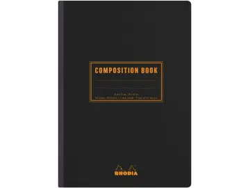 Rhodia Composition Book A5, 80 Blatt liniert mit Rand - Schwarz
