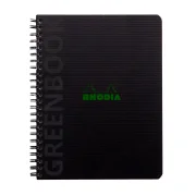 Rhodiactive Greenbook Doppelspiralbuch A5+, 16x21cm 80 Blatt kariert mit Kopfleiste - aus Recycling-PP