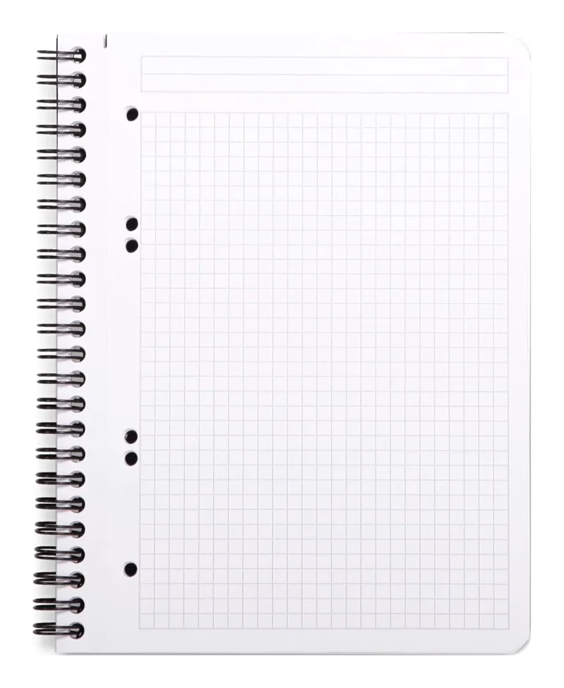 Rhodiactive Greenbook Doppelspiralbuch A5+, 16x21cm 80 Blatt kariert mit Kopfleiste - aus Recycling-PP