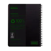 Rhodiactive Greenbook Doppelspiralbuch A5+, 16x21cm 80 Blatt kariert mit Kopfleiste - aus Recycling-PP