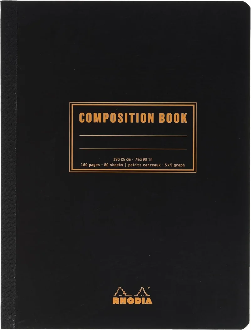 Rhodia Composition Book B5, 80 Blatt kariert - Schwarz