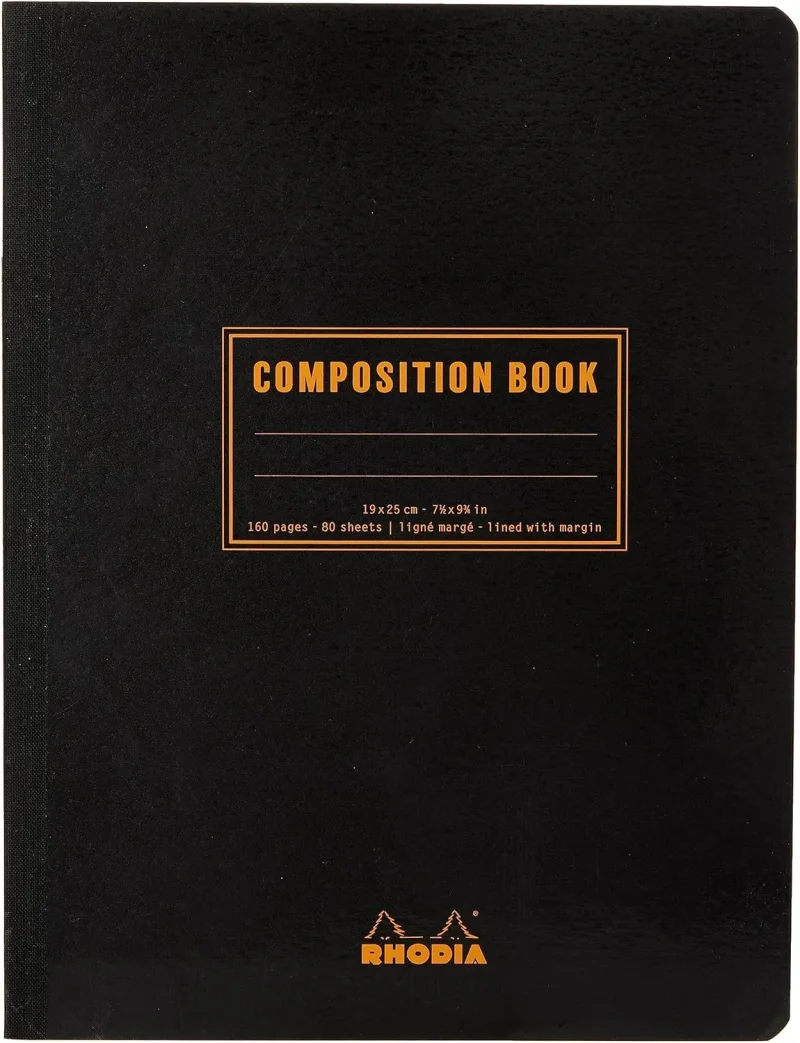 Rhodia Composition Book B5, 80 Blatt liniert mit Rand - Schwarz