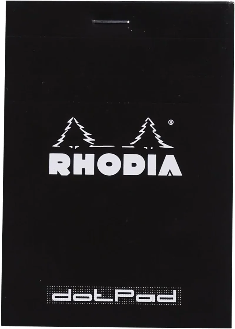 Rhodia dotPad - gehefteter Block No.12 - 8,5x12cm, 80 Blatt dot/punktkariert 80g - Schwarz