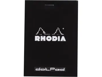 Rhodia dotPad - gehefteter Block No.12 - 8,5x12cm, 80 Blatt dot/punktkariert 80g - Schwarz