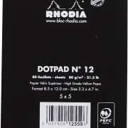 Rhodia dotPad - gehefteter Block No.12 - 8,5x12cm, 80 Blatt dot/punktkariert 80g - Schwarz