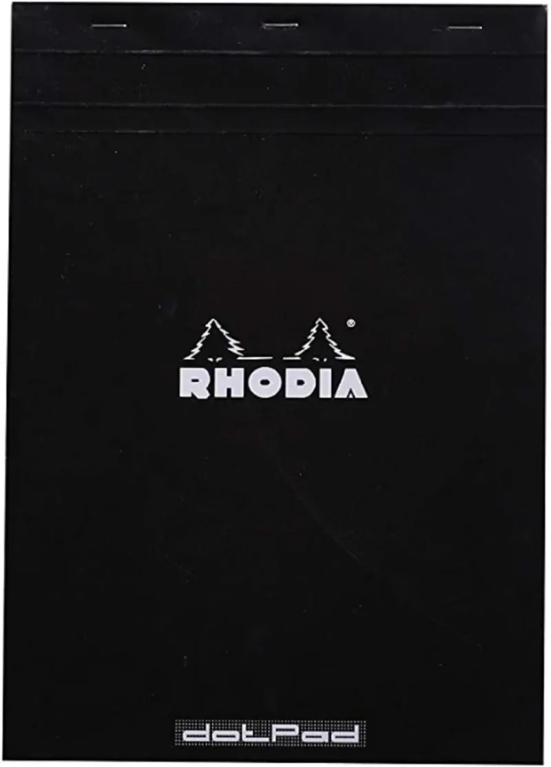 Rhodia dotPad - gehefteter Block No.18 A4 - 21 x 29,7 cm, 80 Blatt dot/punktkariert - Schwarz