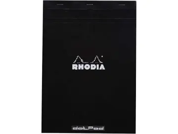 Rhodia dotPad - gehefteter Block No.18 A4 - 21 x 29,7 cm, 80 Blatt dot/punktkariert - Schwarz