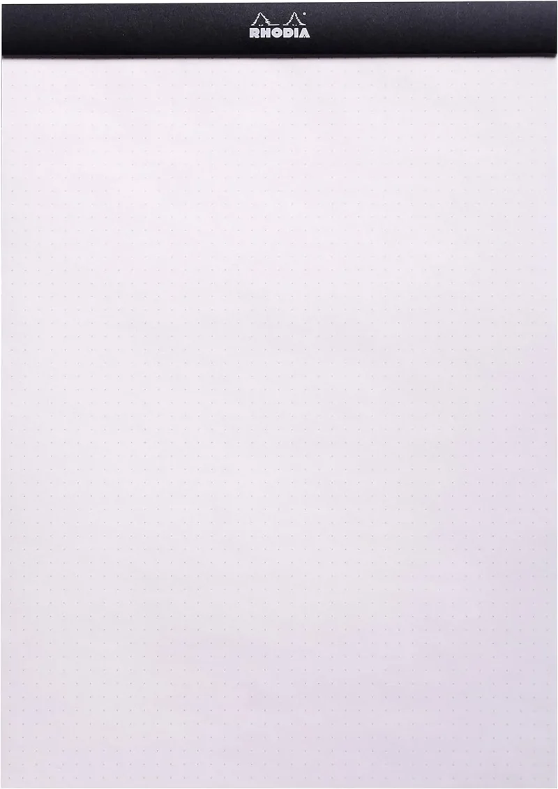 Rhodia dotPad - gehefteter Block No.18 A4 - 21 x 29,7 cm, 80 Blatt dot/punktkariert - Schwarz