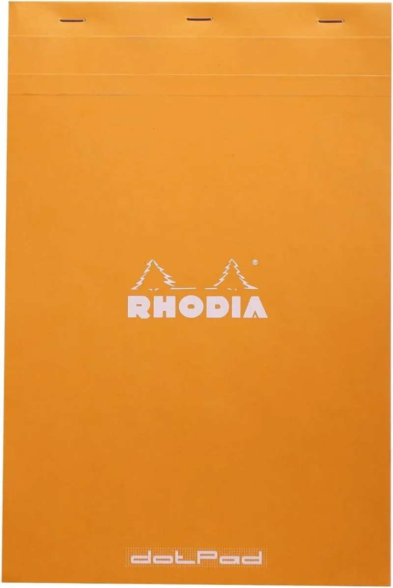 Rhodia dotPad - gehefteter Block No.19 A4+ - 21 x 31,8cm, 80 Blatt dot/punktkariert - Orange