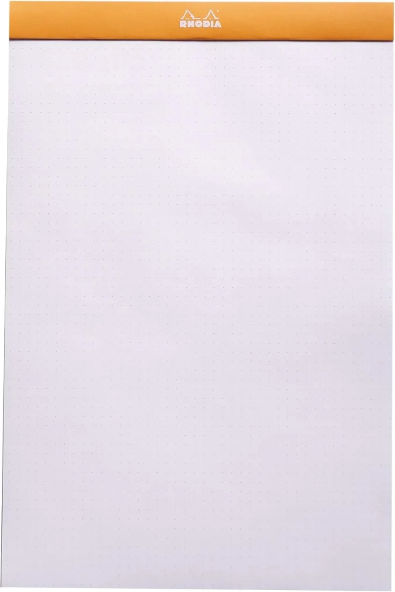 Rhodia dotPad - gehefteter Block No.19 A4+ - 21 x 31,8cm, 80 Blatt dot/punktkariert - Orange