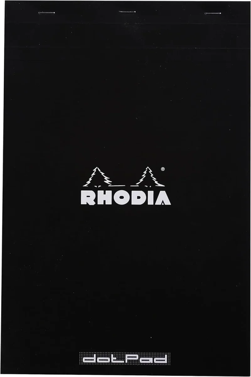 Rhodia dotPad - gehefteter Block No.19 A4+ - 21 x 31,8cm, 80 Blatt dot/punktkariert - Schwarz