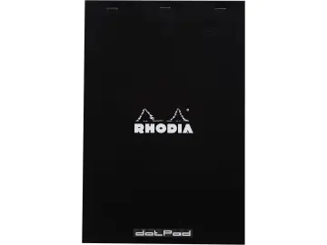 Rhodia dotPad - gehefteter Block No.19 A4+ - 21 x 31,8cm, 80 Blatt dot/punktkariert - Schwarz