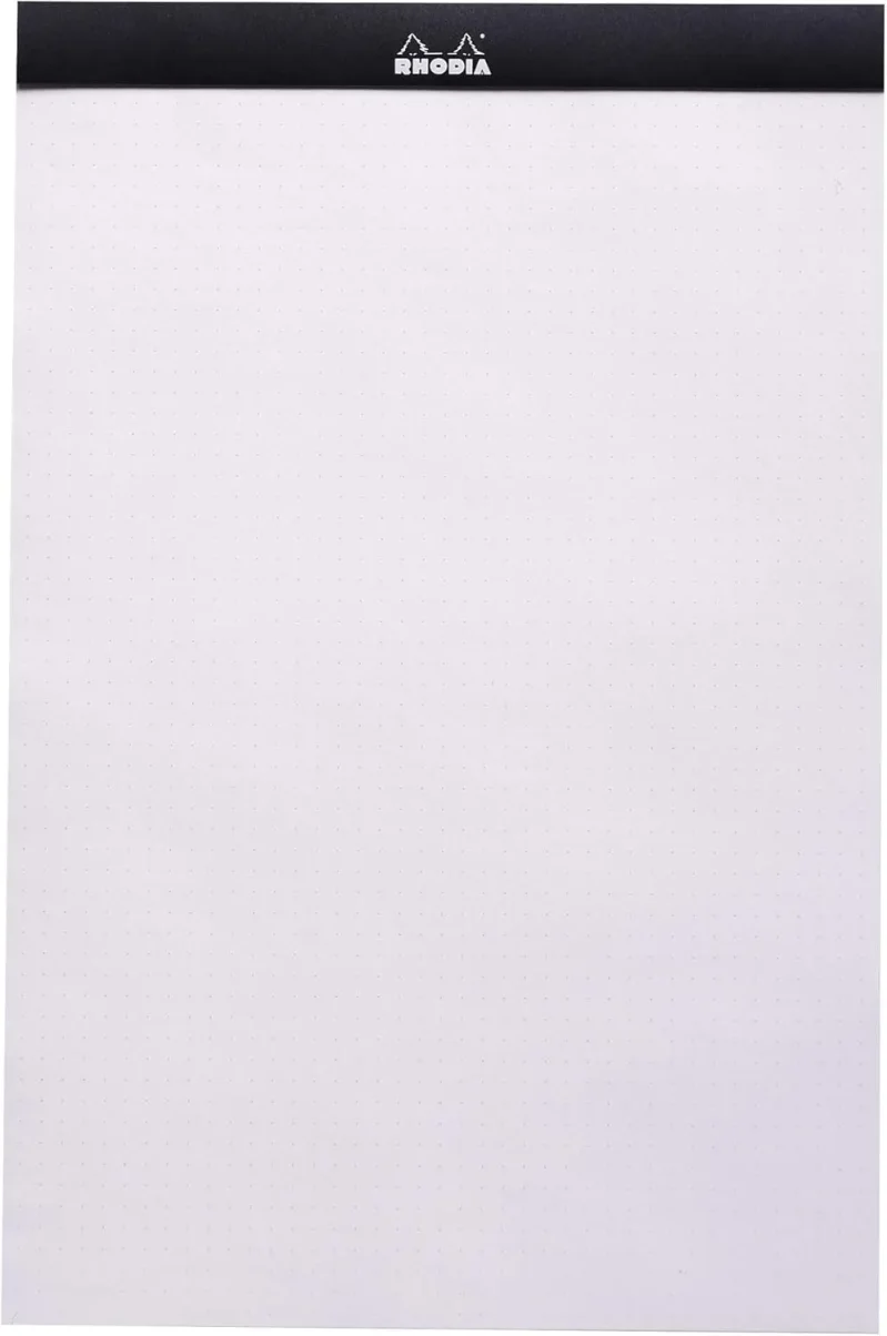 Rhodia dotPad - gehefteter Block No.19 A4+ - 21 x 31,8cm, 80 Blatt dot/punktkariert - Schwarz