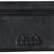 Flaches Schlampermäppchen Rhodia, Echtleder ePure, 22x8,5cm - Schwarz