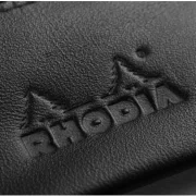 Flaches Schlampermäppchen Rhodia, Echtleder ePure, 22x8,5cm - Schwarz