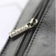 Flaches Schlampermäppchen Rhodia, Echtleder ePure, 22x8,5cm - Schwarz