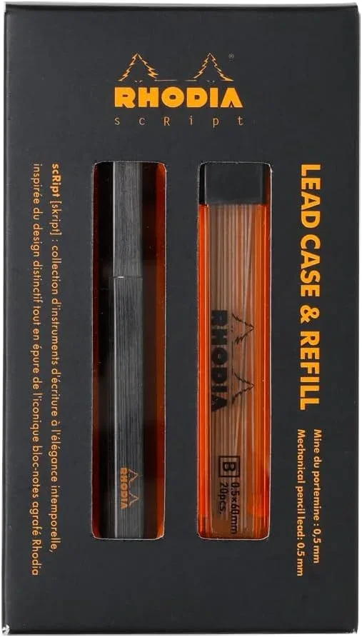 Rhodia scRipt, Etui & Ersatzminen für Druckbleistifte - Schwarz