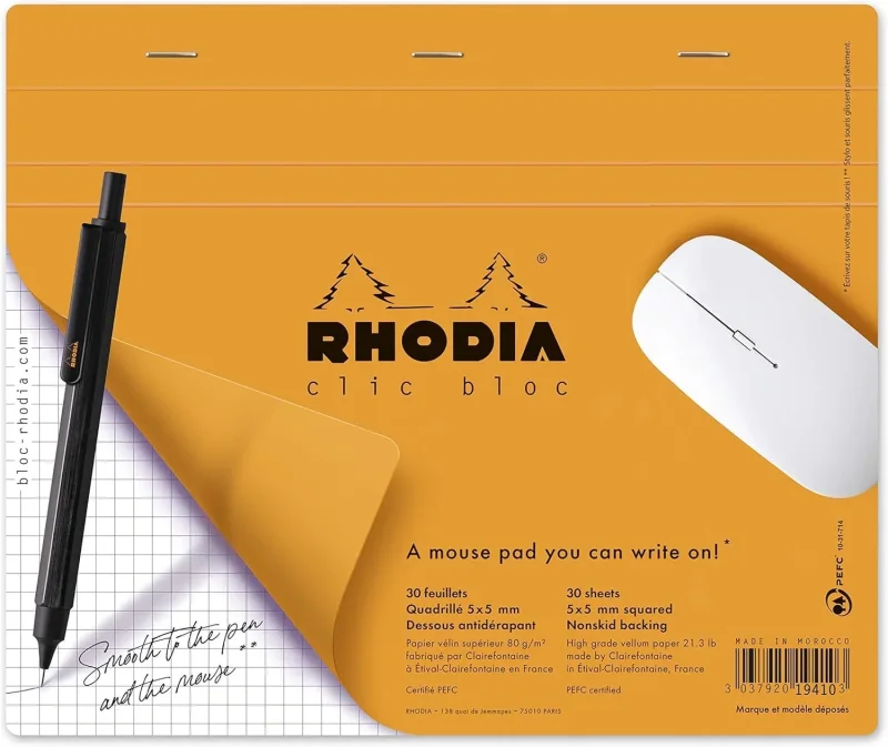 Rhodia Mousepadblock, 19x23cm, 30 Blätter kariert