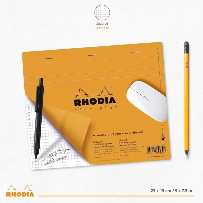 Rhodia Mousepadblock, 19x23cm, 30 Blätter kariert
