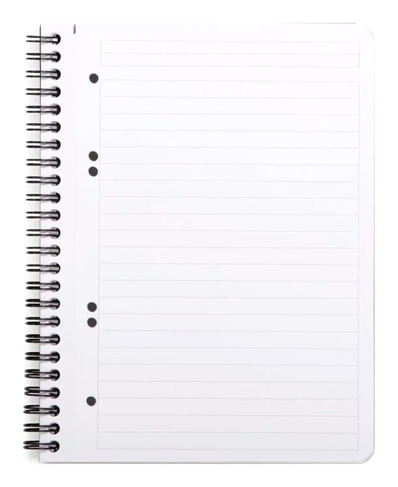 Rhodiactive Greenbook Doppelspiralbuch A5+, 16x21cm, 80 Blatt liniert mit Kopfleiste - aus Recycling-PP