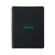 Rhodiactive Greenbook Doppelspiralbuch A5+, 16x21cm, 80 Blatt liniert mit Kopfleiste - aus Recycling-PP