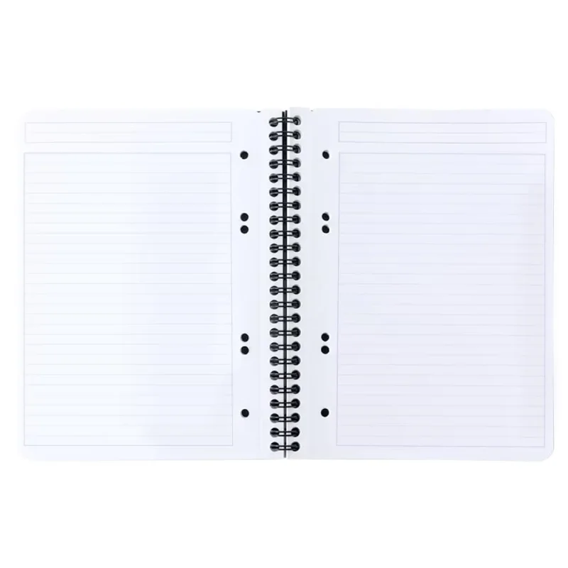 Rhodiactive Greenbook Doppelspiralbuch A5+, 16x21cm, 80 Blatt liniert mit Kopfleiste - aus Recycling-PP