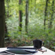 Rhodiactive Greenbook Doppelspiralbuch A4+, 22,5x29,7cm 80 Blatt kariert mit Kopfleiste - aus Recycling-PP