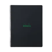 Rhodiactive Greenbook Doppelspiralbuch A4+, 22,5x29,7cm 80 Blatt liniert mit Kopfleiste - aus Recycling-PP