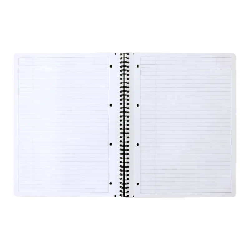 Rhodiactive Greenbook Doppelspiralbuch A4+, 22,5x29,7cm 80 Blatt liniert mit Kopfleiste - aus Recycling-PP